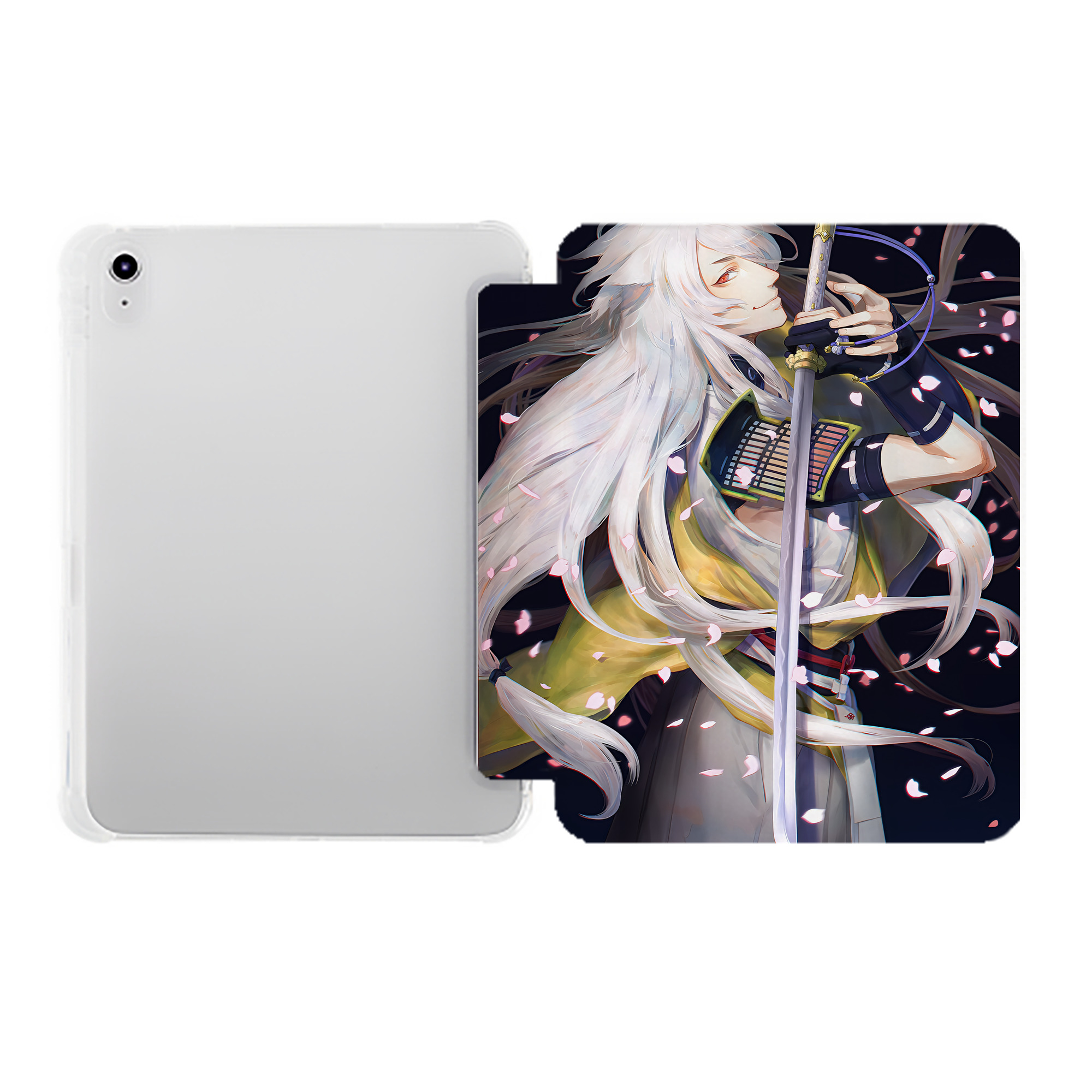 （画像用） 刀剣乱舞 Touken Ranbu IPad ケース ペン収納付き 三つ折りスタンド PUレザー×シリコン 対応機種9.5/10.5/10.9インチ